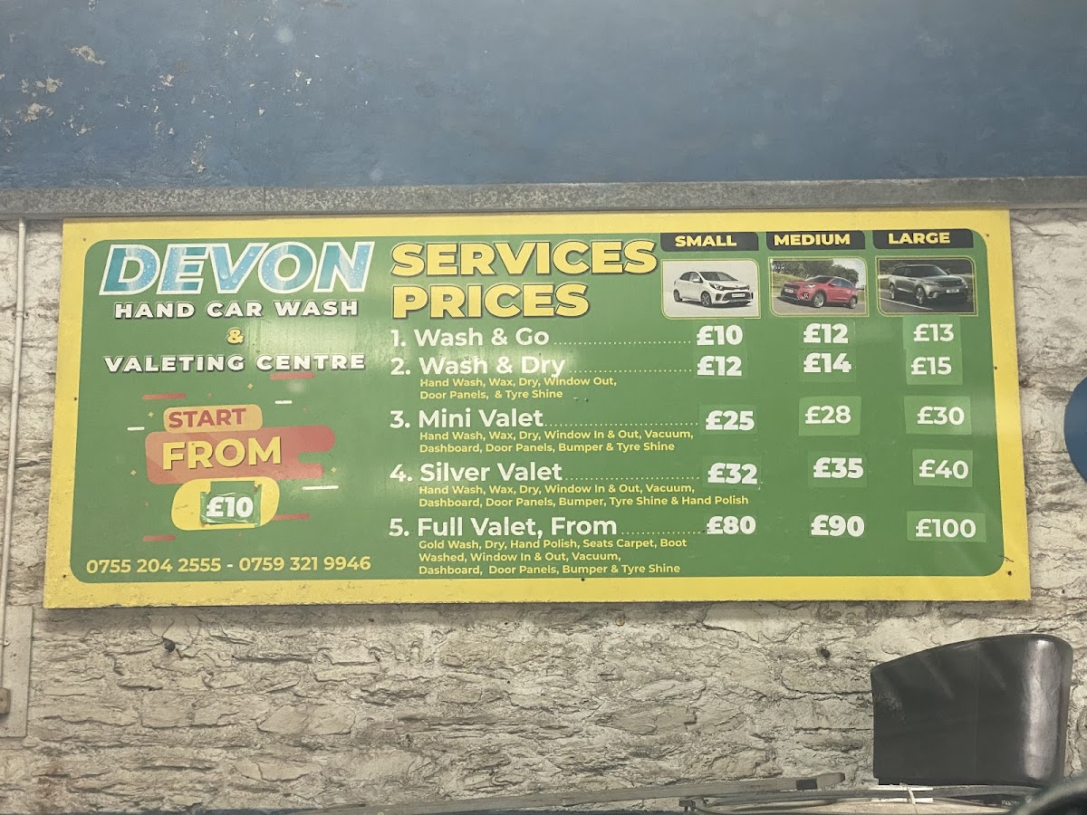 Devon hand car wash and valeting centre