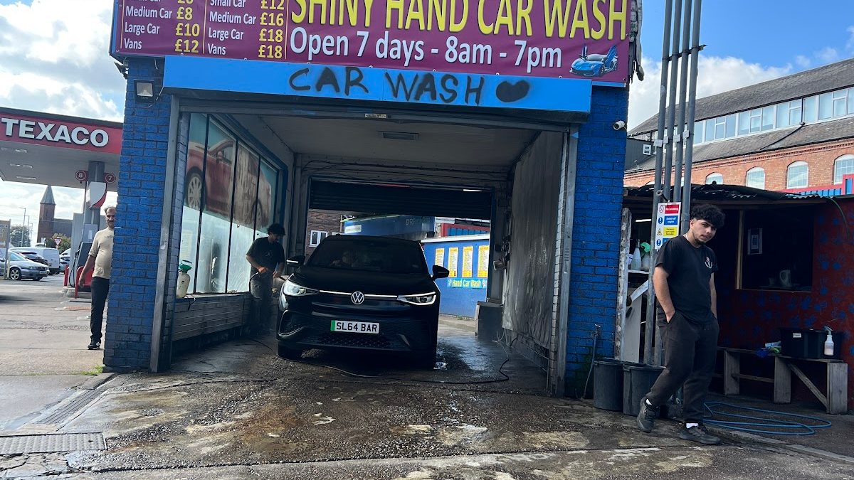 Shiny hand car wash