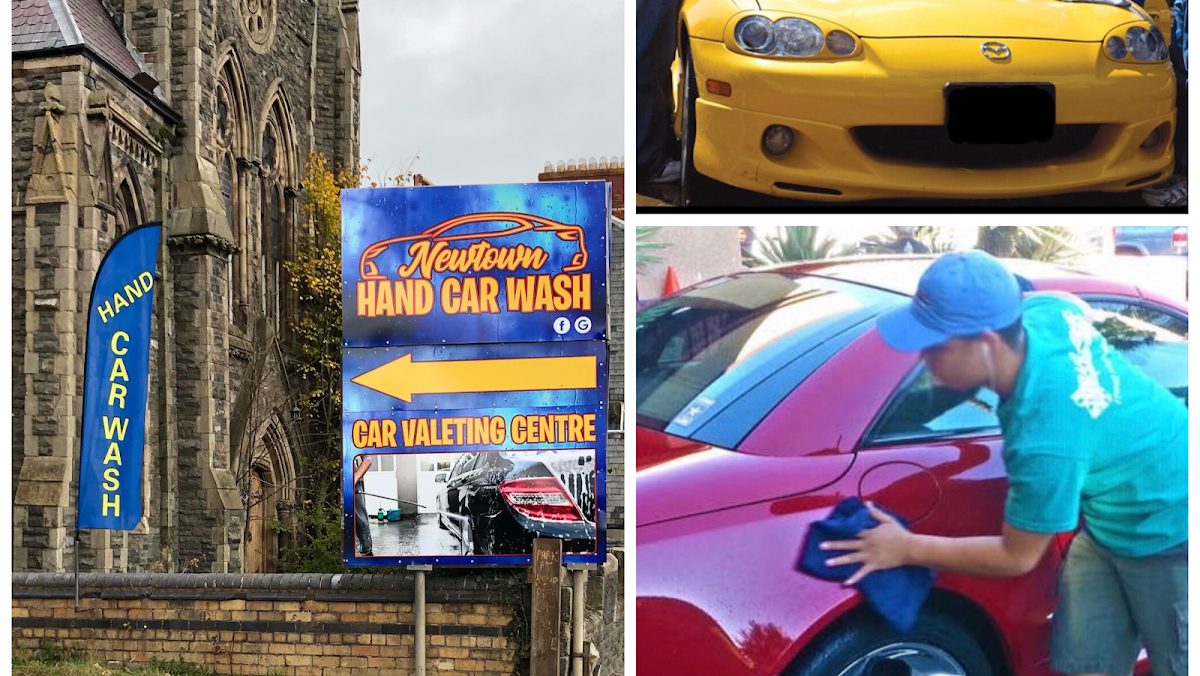 Step aside hand car wash